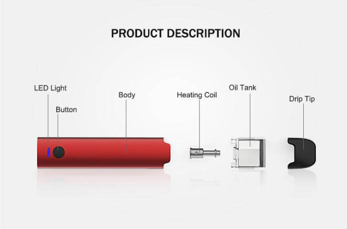 Vpod Rechargeable CBD Oil Vape Pod E-cigarette Preheat Vape Pen Battery