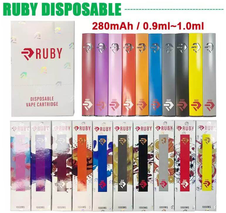 Ruby Disposable Pens THC CBD And Delta 8 Vape Pod